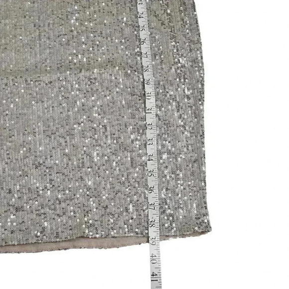 Bella Barnett Gold Metallic Sequins Dress Evening Sexy Formal One Shoulder Med - Picture 10 of 12